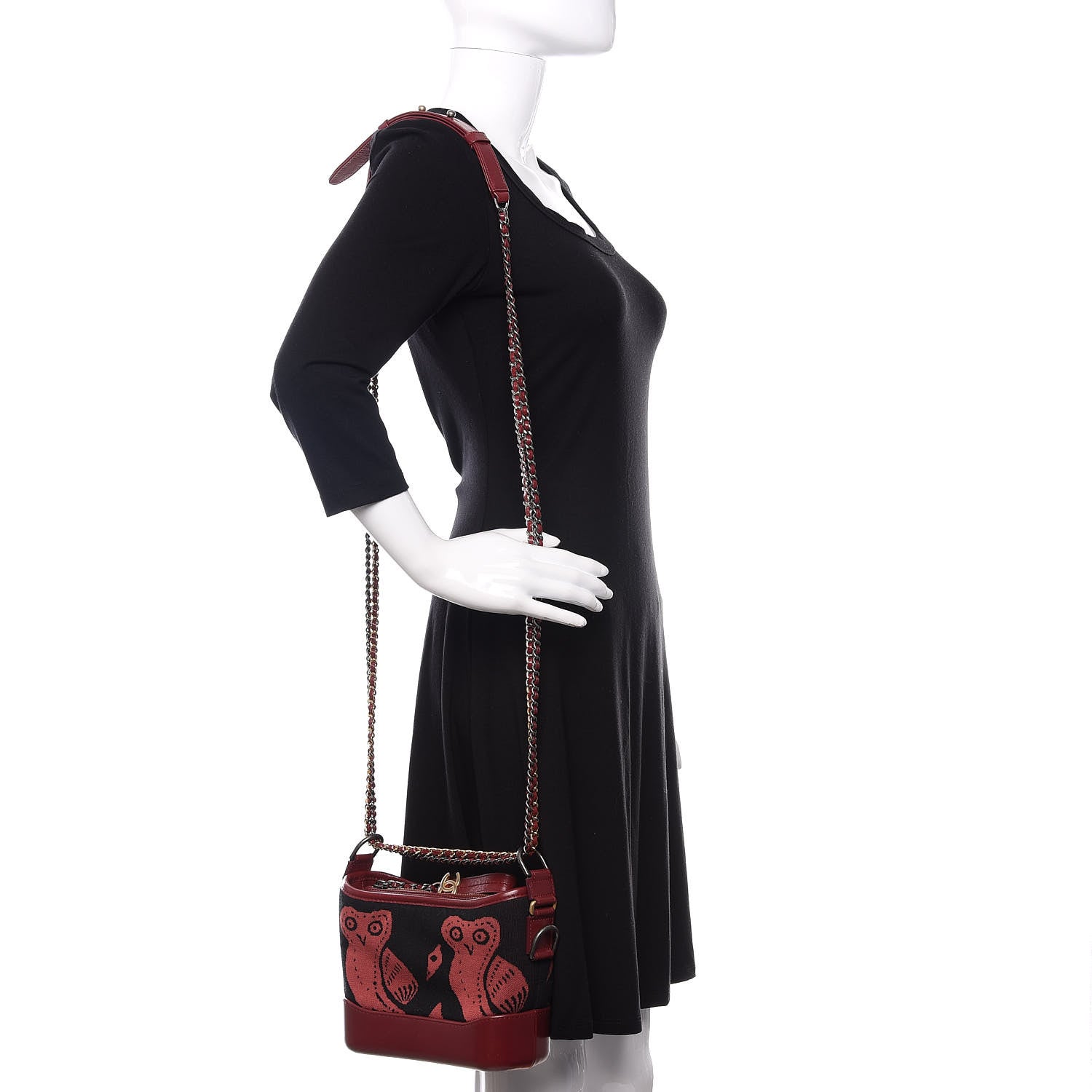 Chanel Knit Calfskin Small Gabrielle Hobo Red 2 of 11