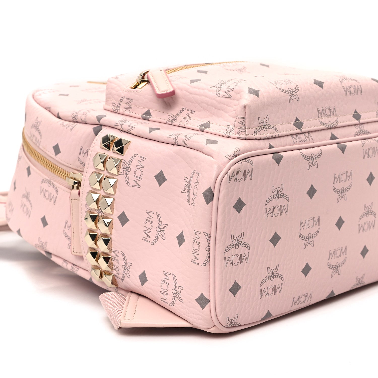 MCM Visetos Small Side Stud Stark Backpack Soft Pink 9 of 12