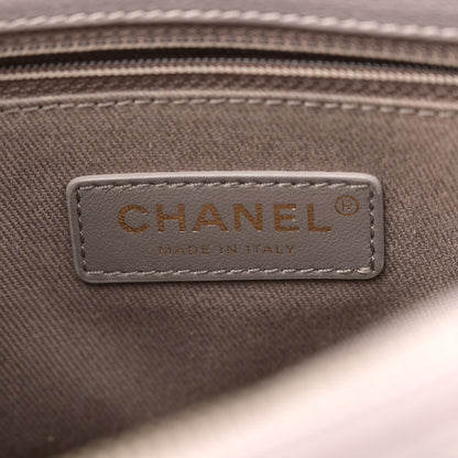 Chanel Shiny Calfskin Goatskin Quilted Medium Coco Curve Messenger Flap Grey 6 of 10
