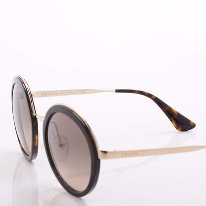 Prada Round Frame Sunglasses SPR 50T Tortoise Gold 4 of 8