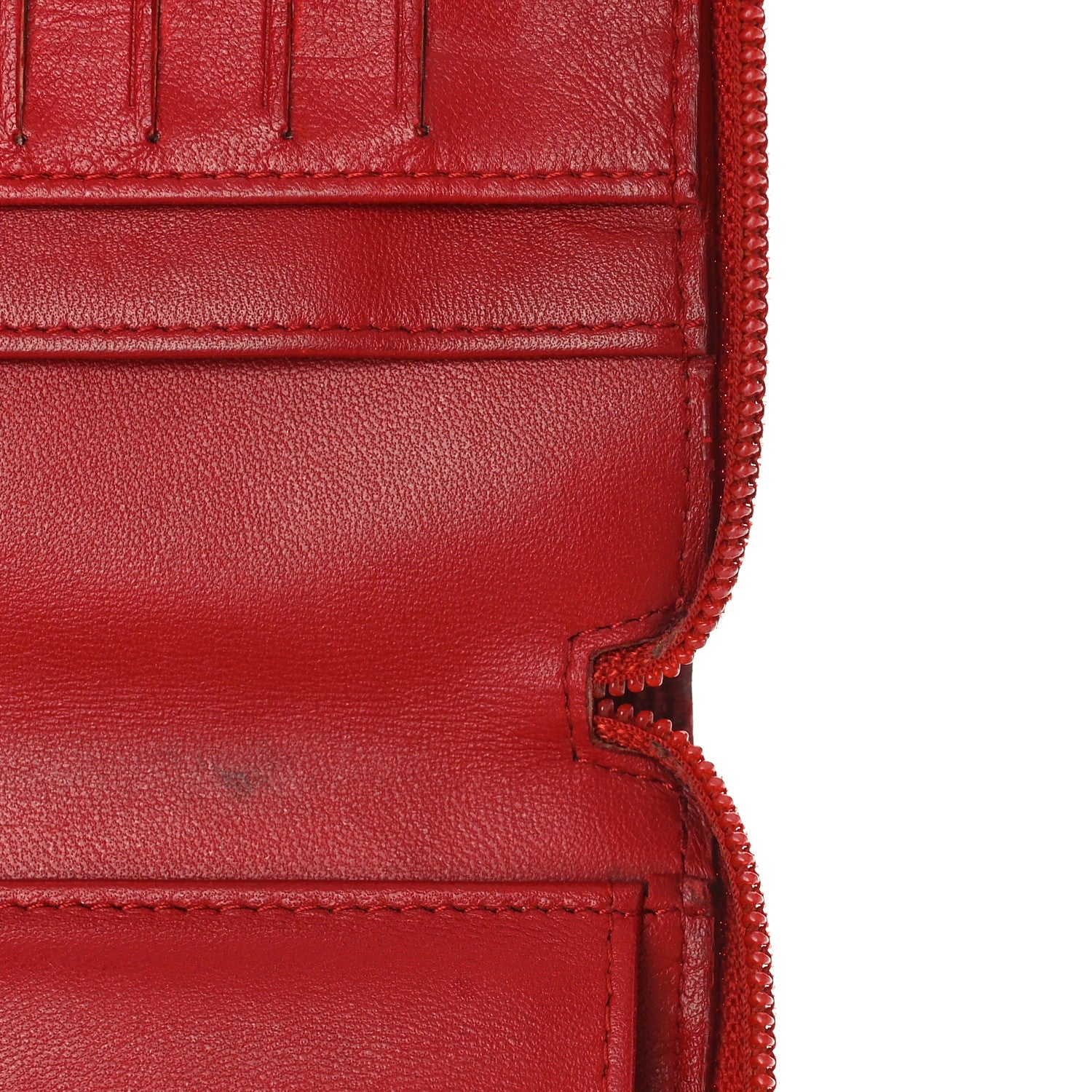 Chanel Lambskin Camellia Embossed Zip Around Organizer Wallet Red 15 of 16