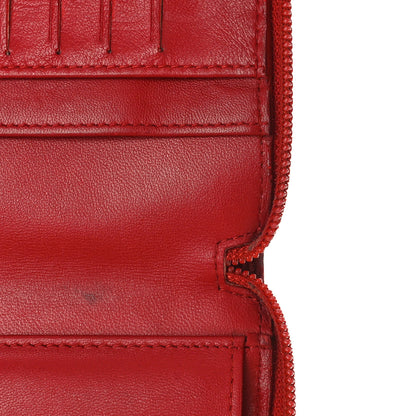 Chanel Lambskin Camellia Embossed Zip Around Organizer Wallet Red 15 of 16