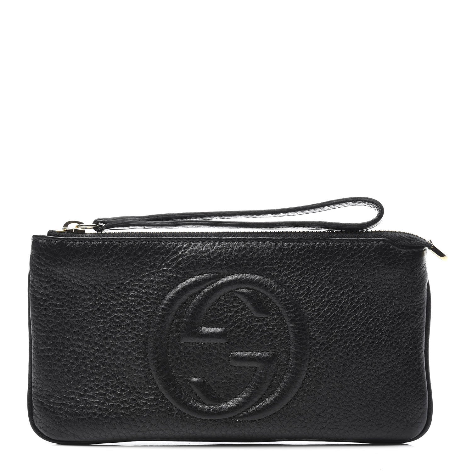 Gucci Pebbled Calfskin Soho Wristlet Black 1 of 8