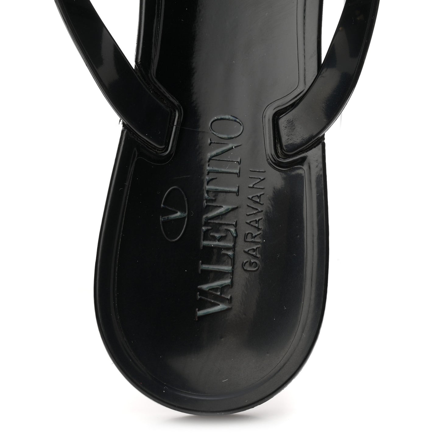 PVC Jelly Rockstud Bow Thong Sandals 38 Black