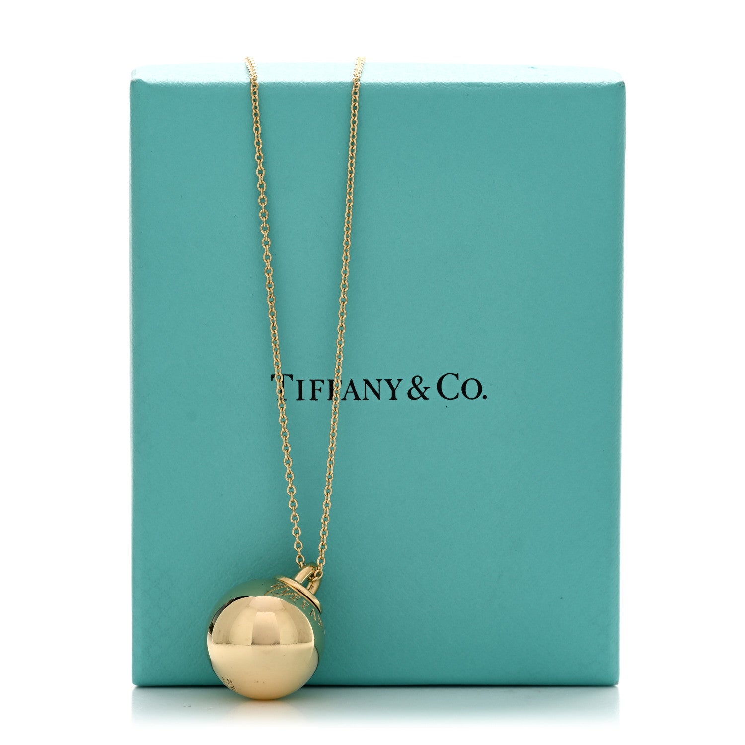 Tiffany 18K Yellow Gold 19mm HardWear Ball Pendant Necklace