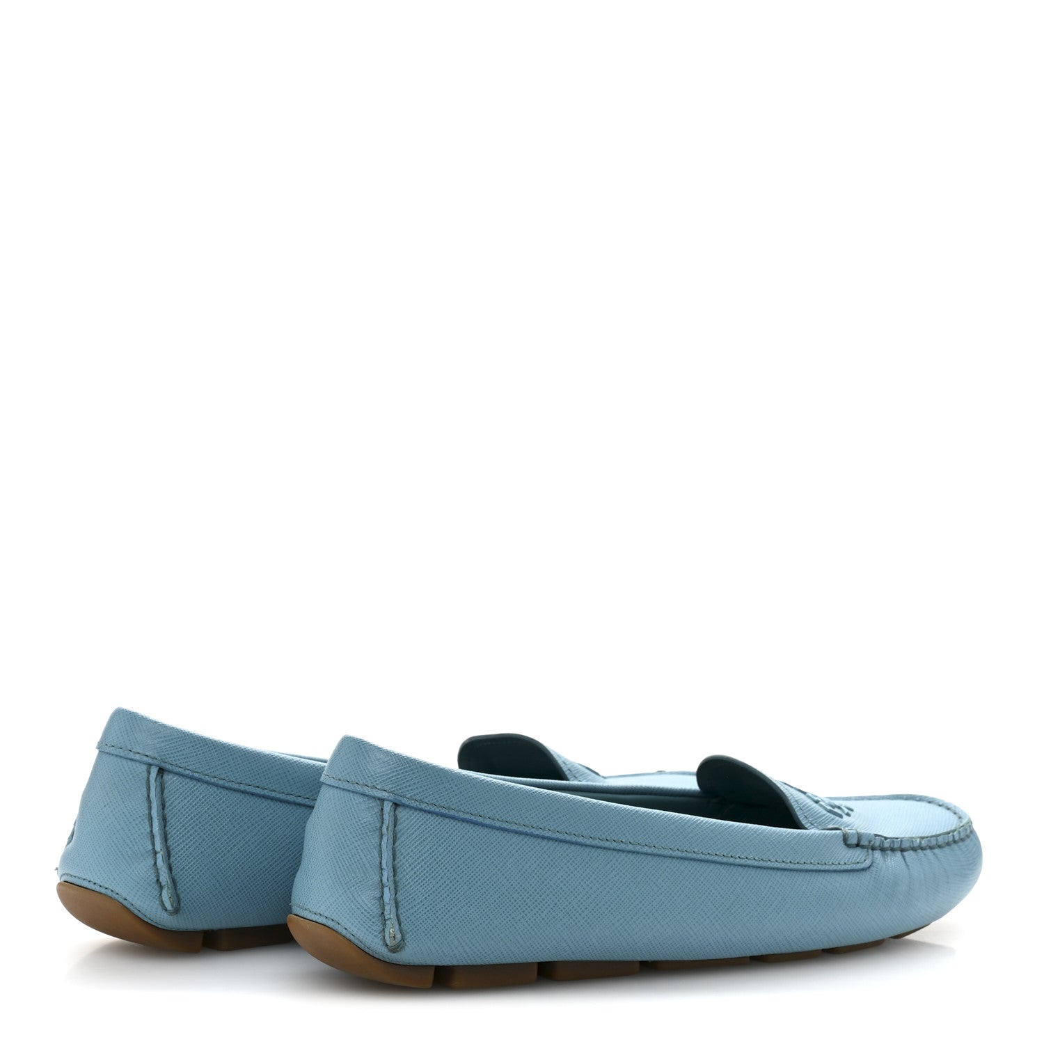 Prada Saffiano Logo Womens Loafers 39 Turchese 5 of 11