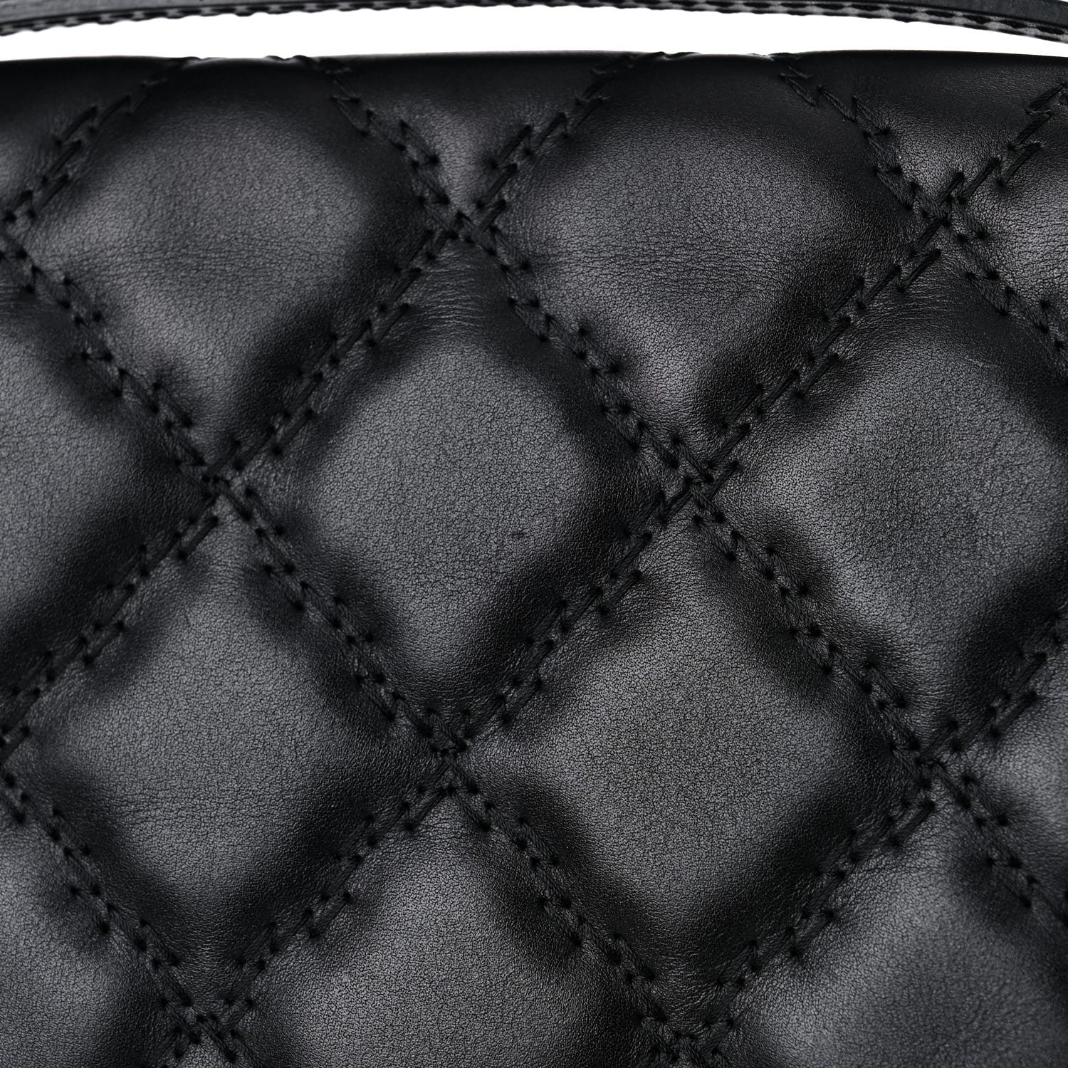 Chanel Calfskin Quilted Double Stitch Hamptons Clutch with Chain Black 10 of 13