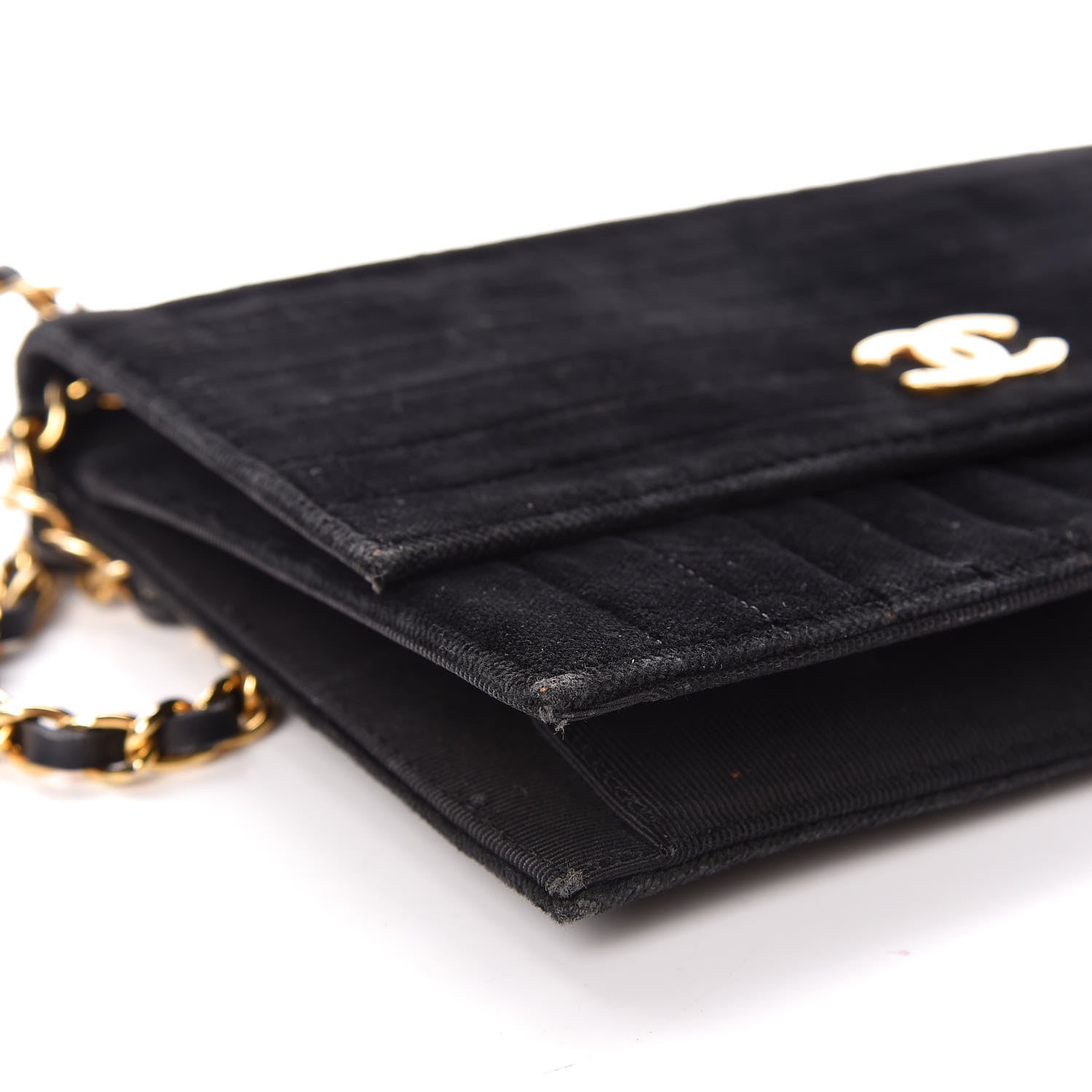 Chanel Velvet Vertical Horizontal Quilt Single Flap Black 6 of 14