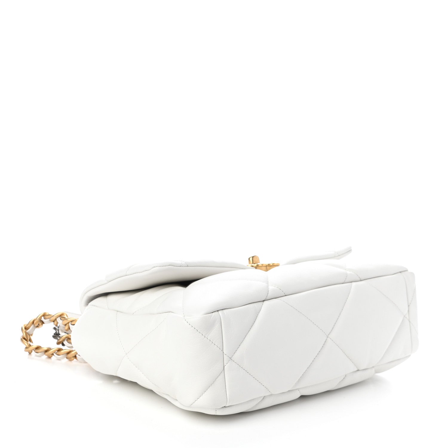 Chanel Goatskin Quilted Large Chanel 19 Flap White 4 of 10