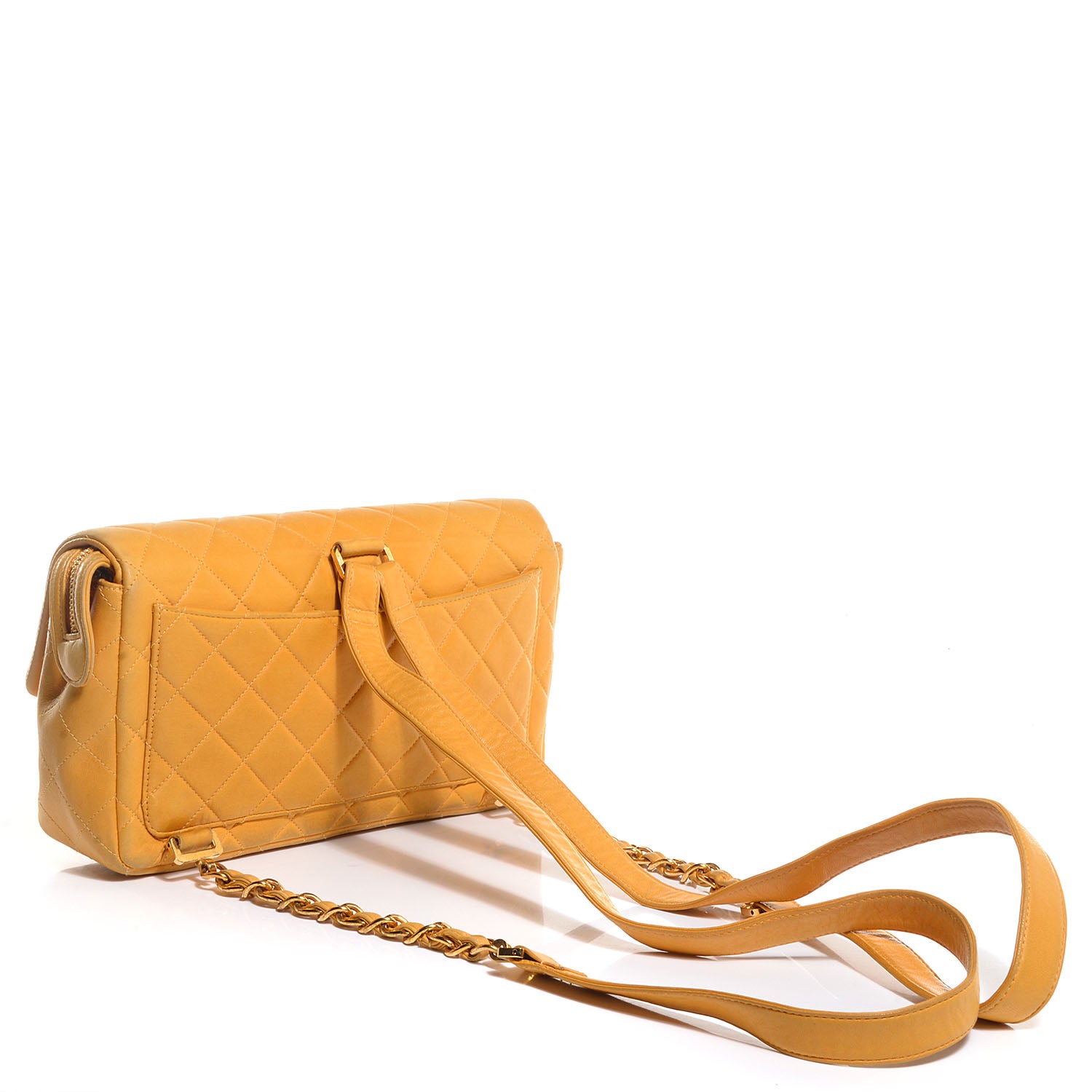 Chanel Lambskin Quilted Backpack Mango 3 of 11
