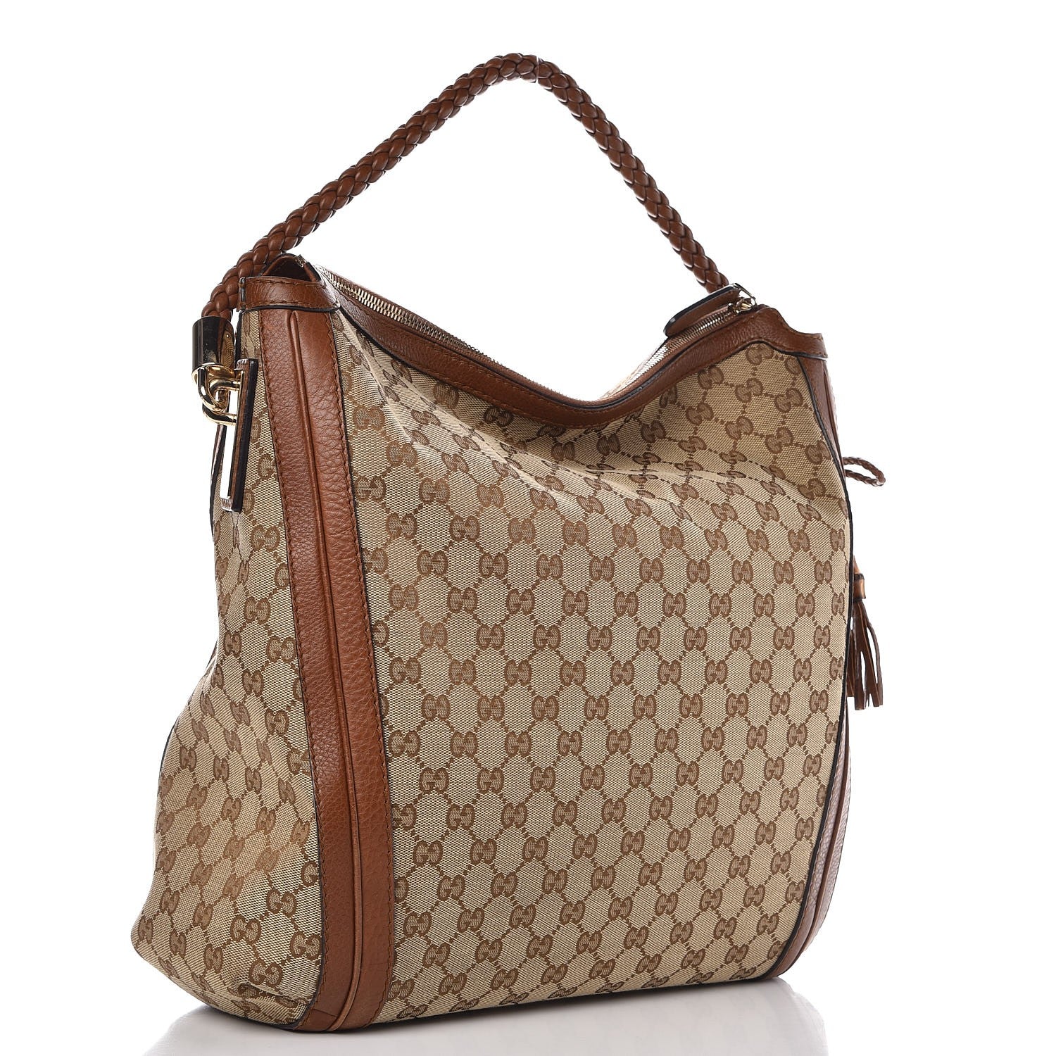 Gucci Monogram Cellarius Calfskin Large Bella Hobo Beige Ebony Cuir 3 of 9