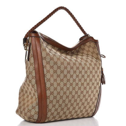 Gucci Monogram Cellarius Calfskin Large Bella Hobo Beige Ebony Cuir 3 of 9