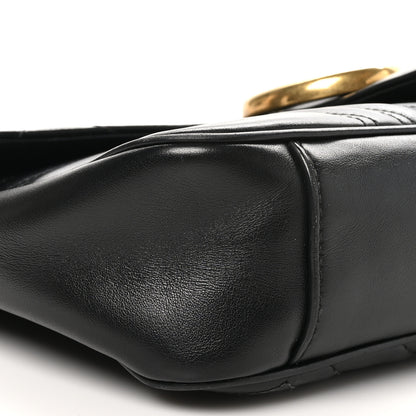 Gucci Calfskin Matelasse Medium GG Marmont Shoulder Bag Black 9 of 10