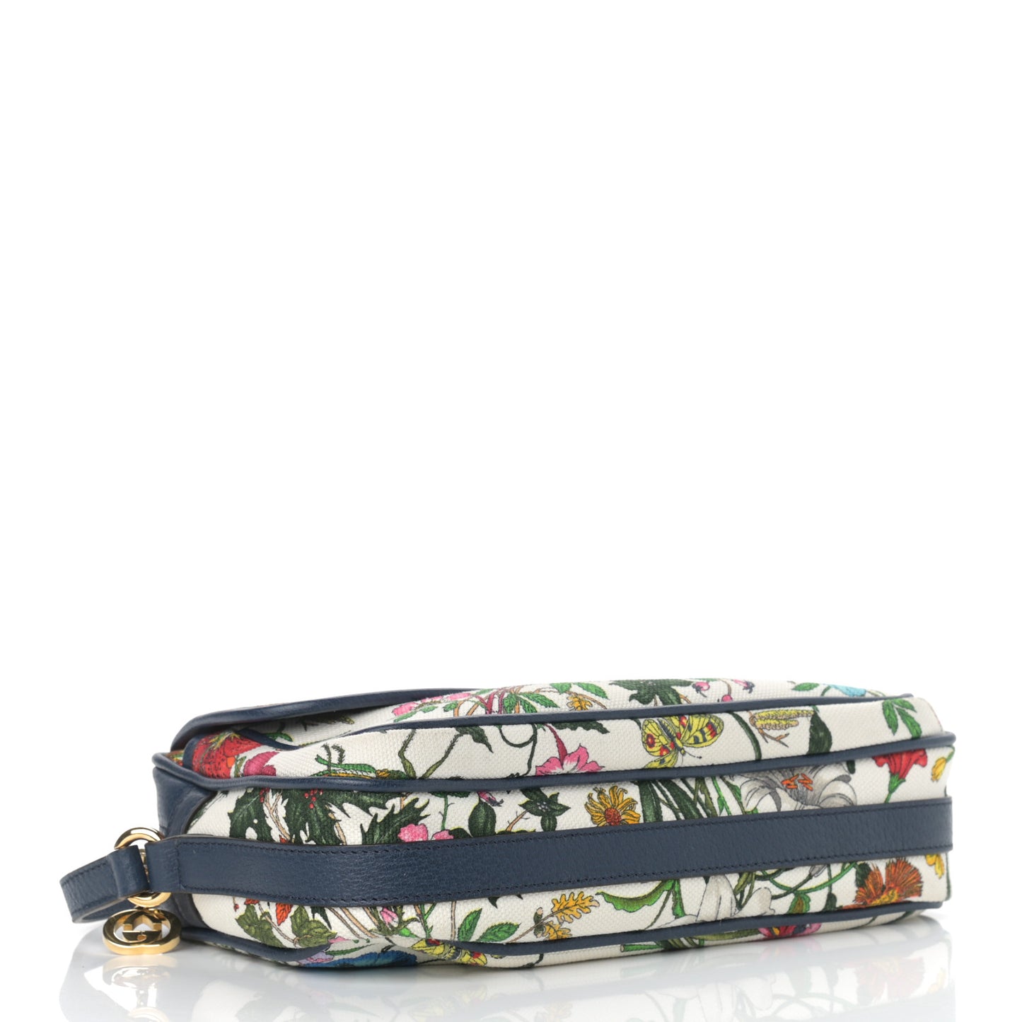Canvas Flora Floral Shoulder Bag White Blue Agata Multicolor