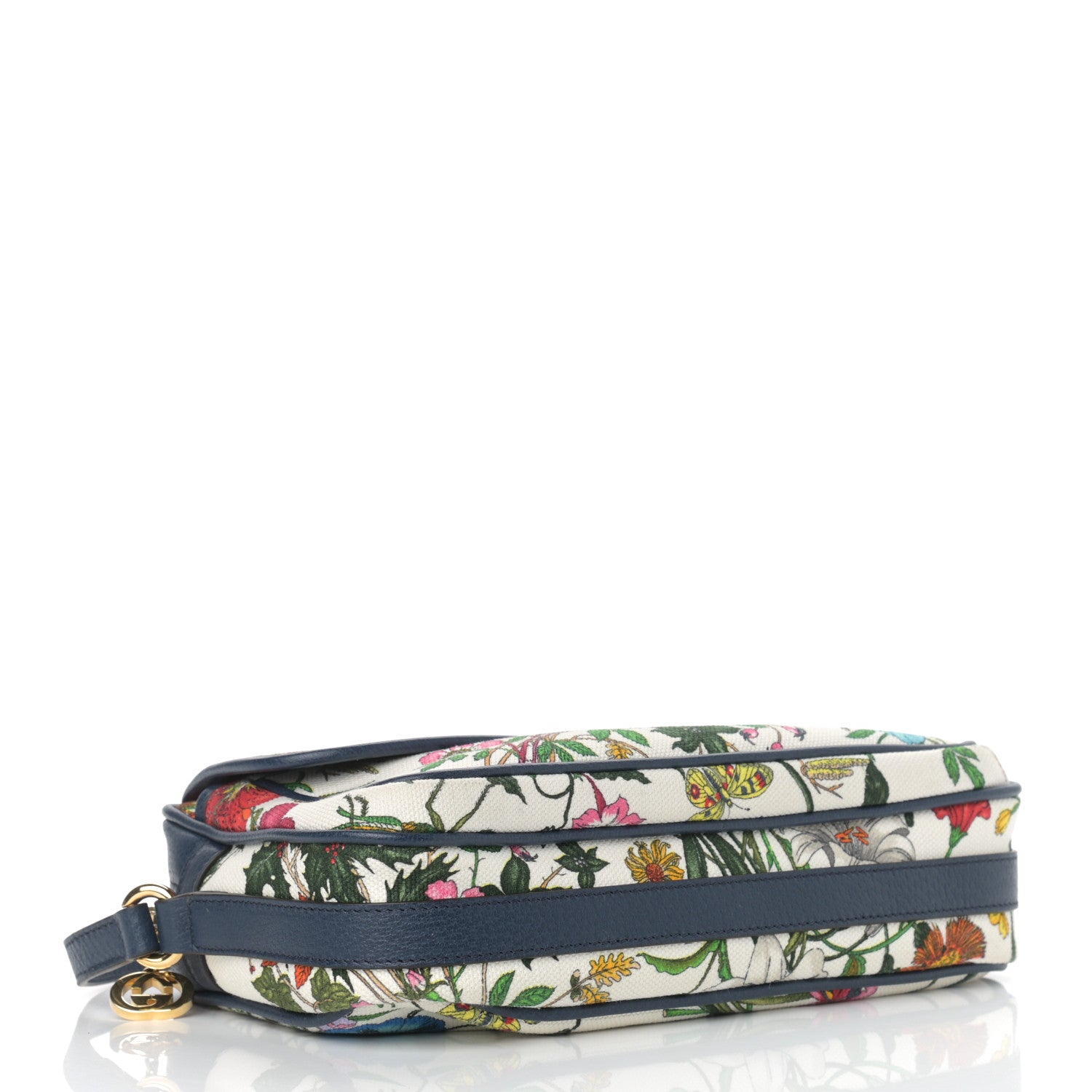 Gucci Canvas Flora Floral Shoulder Bag White Blue Agata Multicolor 3 of 8