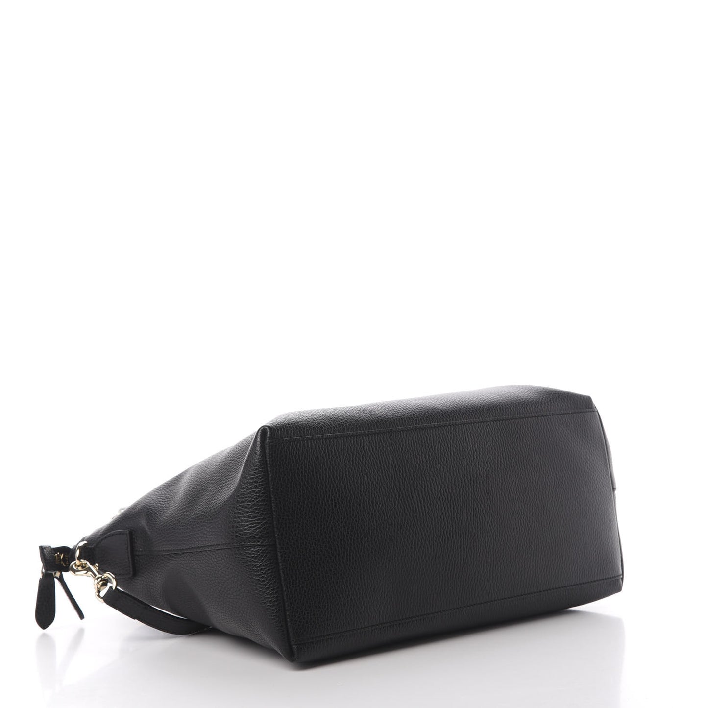 Dollar Calfskin Large GG Charm Dome Satchel Tote Black