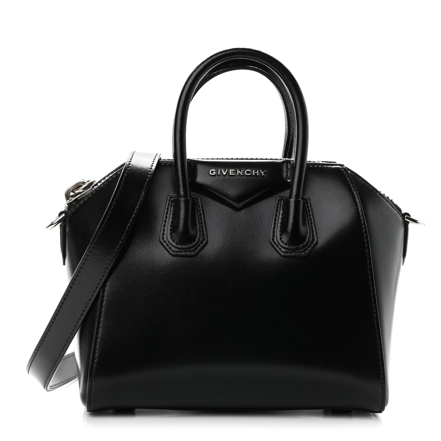 Shiny Lord Calfskin Mini Antigona Black