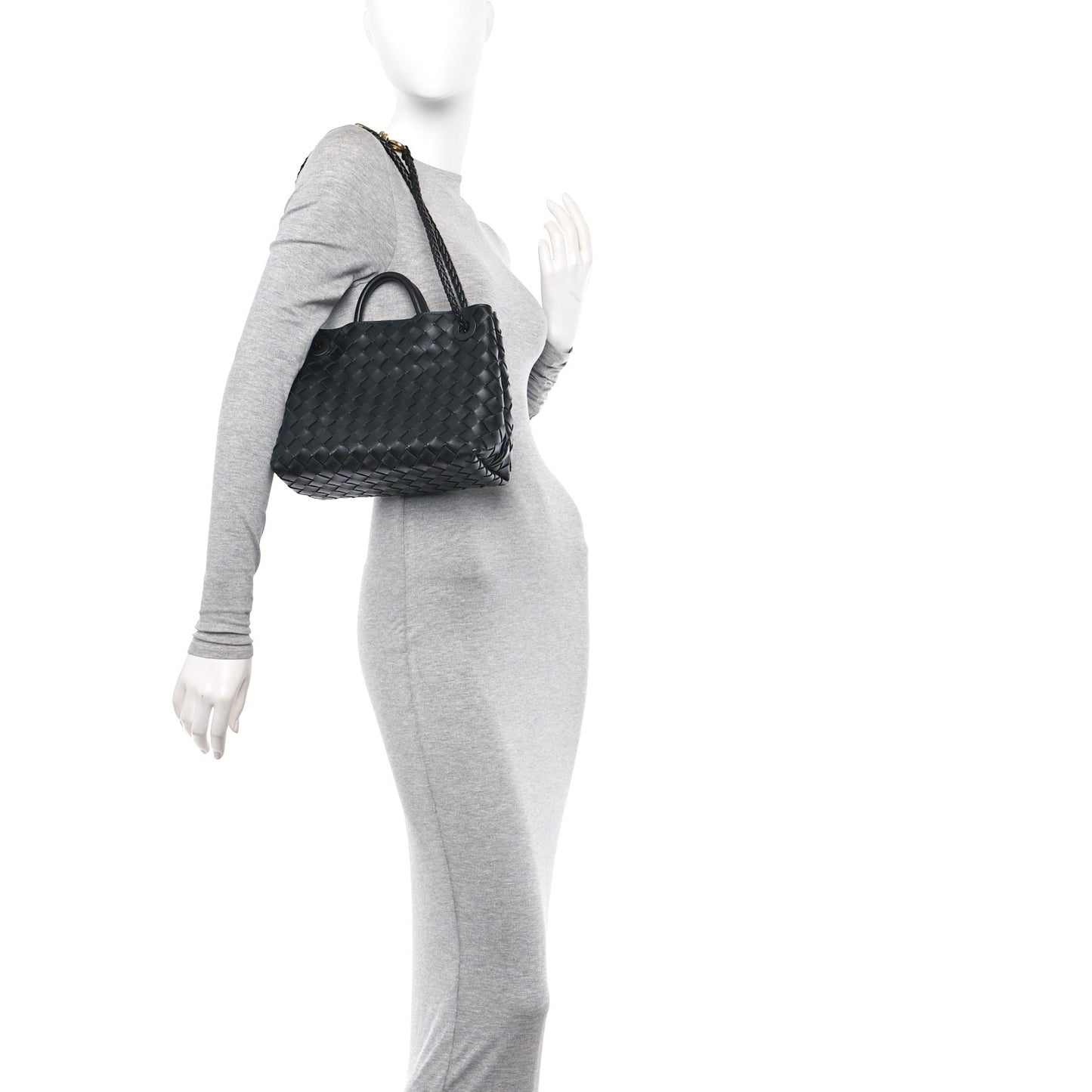 Nappa Intrecciato Small Andiamo Shoulder Bag Black