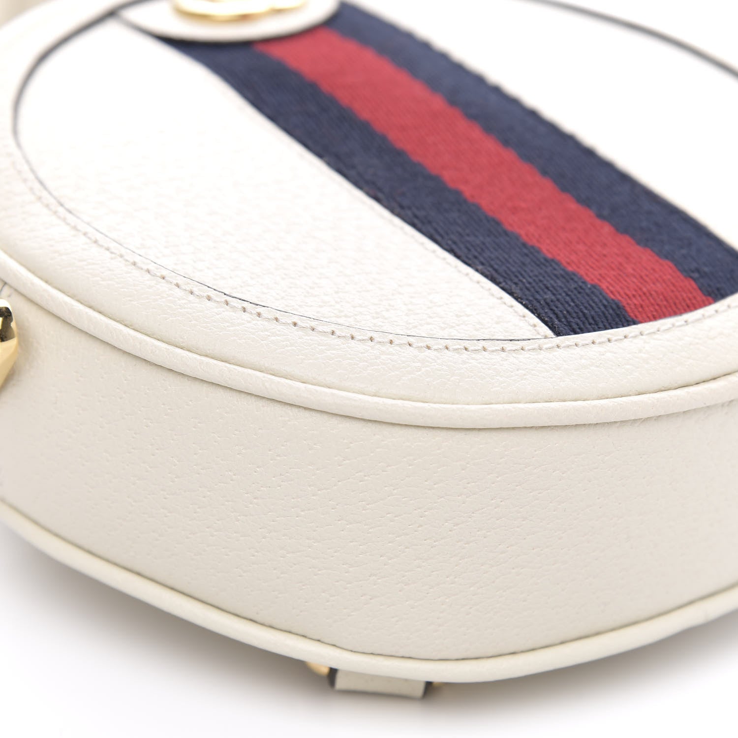 Gucci Textured Calfskin Web Mini Ophidia Round Backpack Mystic White 7 of 9