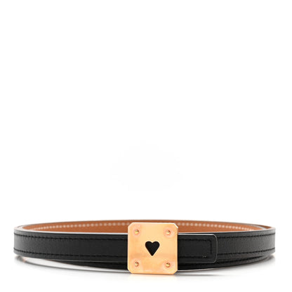 Hermes Swift Epsom 13mm As De Coeur Belt 70 28 Black Gold 1 of 6