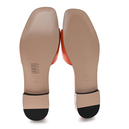 Gucci Cosmos Softy Calfskin Interlocking G Cut Out Slide Sandals 41.5 Deep Orange 6 of 9