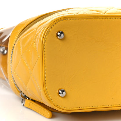 Chanel Crumpled Calfskin PVC Quilted Backpack Yellow 9 of 10