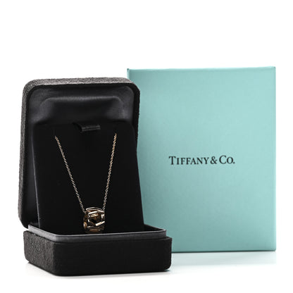 Tiffany 18K Rose Gold Interlocking Atlas Open Pendant Necklace 5 of 5
