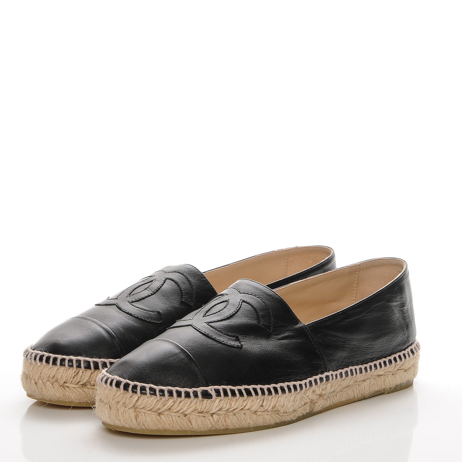 Chanel Lambskin CC Espadrilles 40 Black 3 of 8