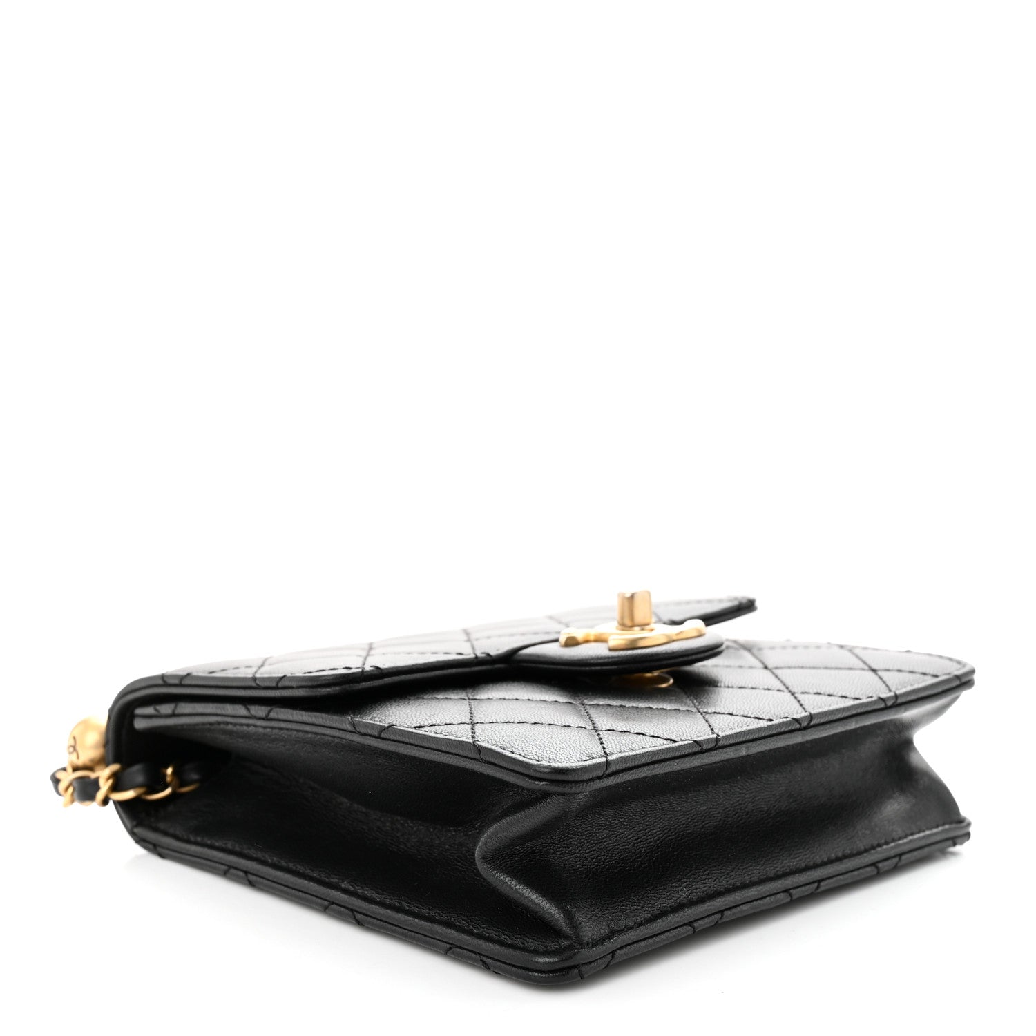 Chanel Lambskin Quilted Chic Pearls Flap Black 4 of 11