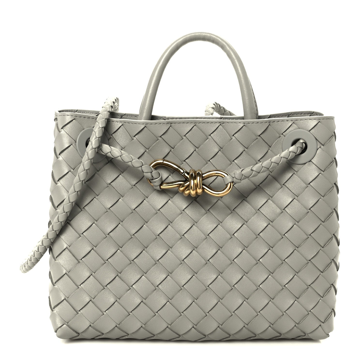 Bottega Veneta Nappa Intrecciato Small Andiamo Shoulder Bag Sterling 1 of 10