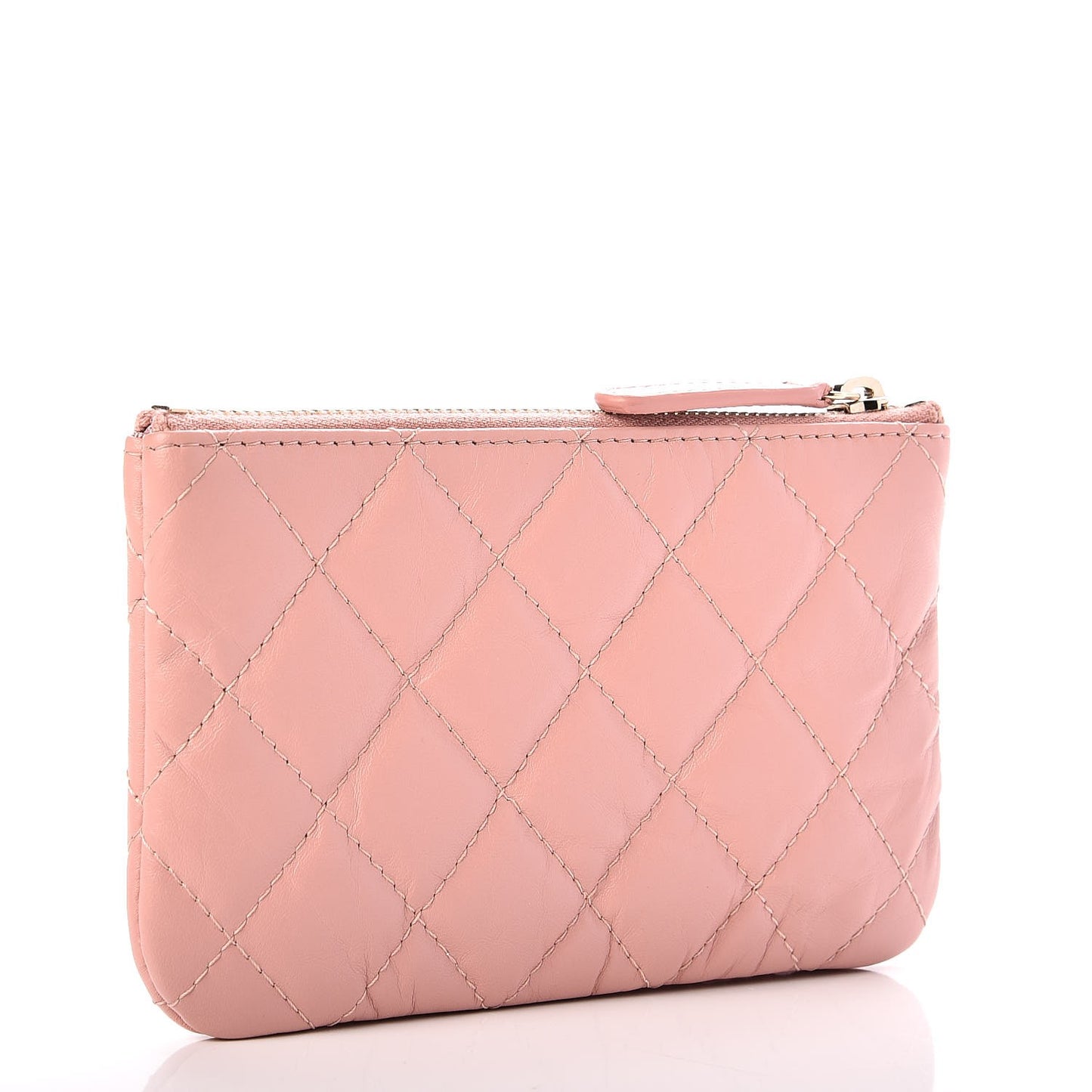 Aged Calfskin Quilted Small Reissue Cosmetic Case Pink
