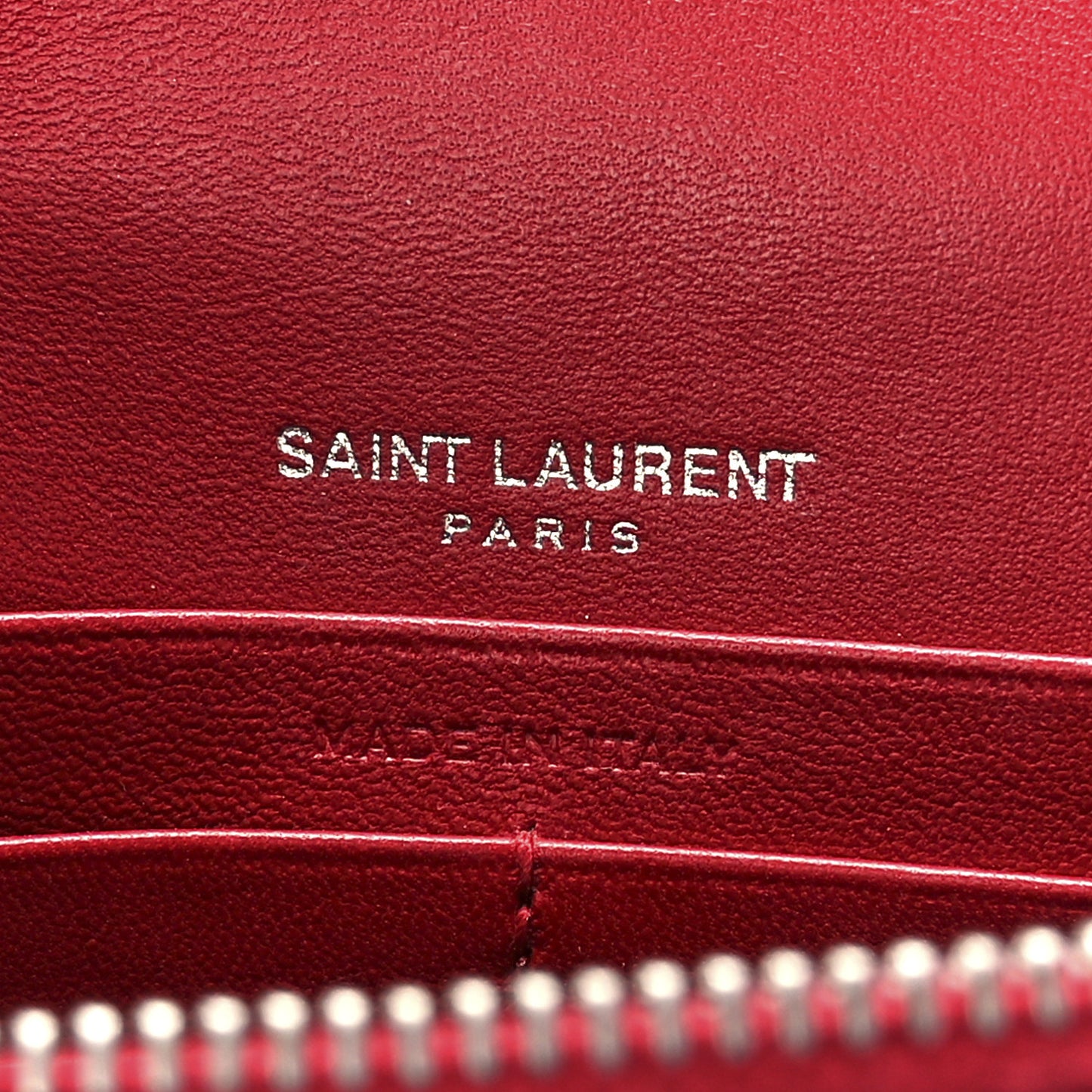 Calfskin Crocodile Embossed Kate Monogram Tassel Chain Wallet Rouge Eros