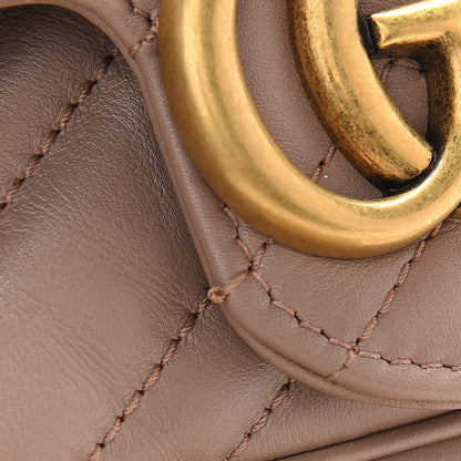Gucci Calfskin Matelasse Super Mini GG Marmont Shoulder Bag Porcelain Rose 10 of 10