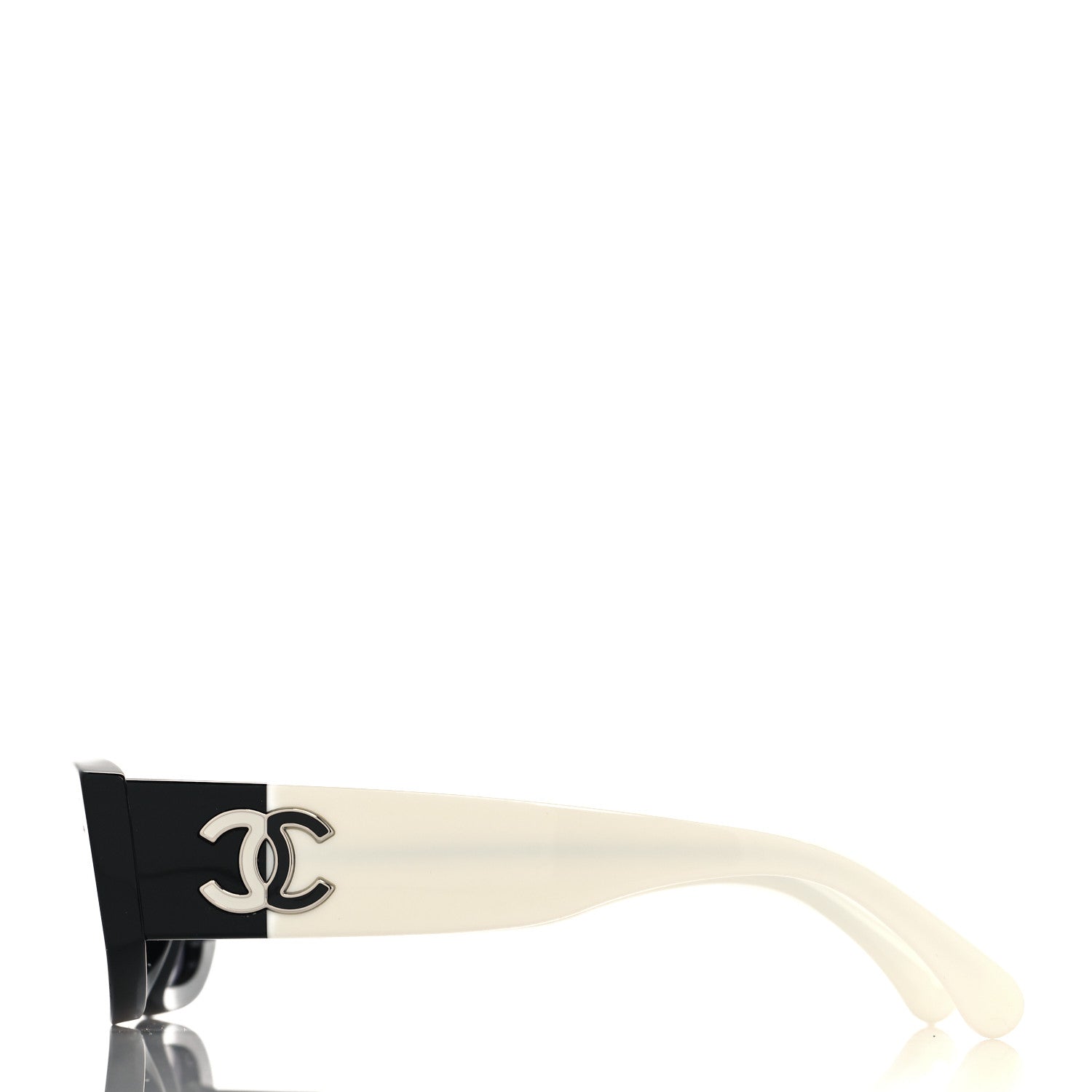 Chanel Acetate Polarized Rectangle Sunglasses 5525-A Black White 3 of 7