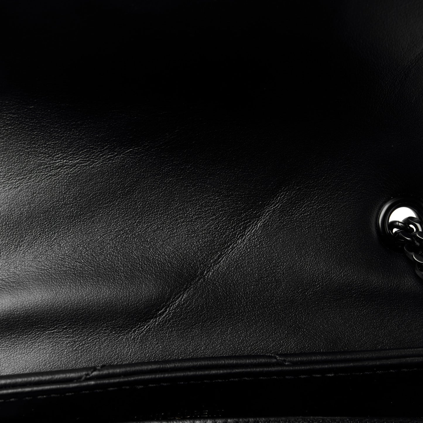 Calfskin Y Quilted Monogram Monochrome Small Loulou Chain Satchel Black