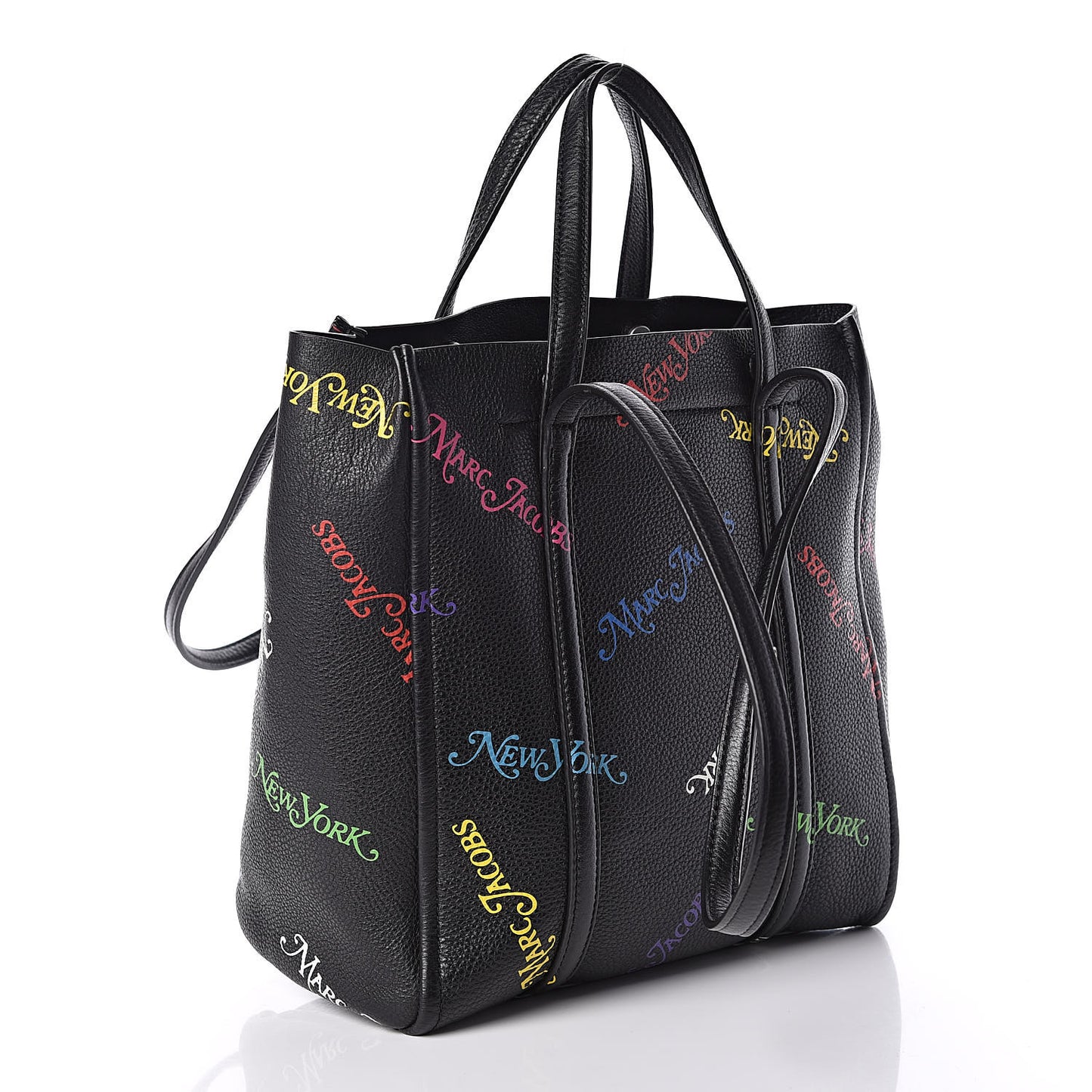 X New York Magazine Grained Calfskin The Tag Tote Black