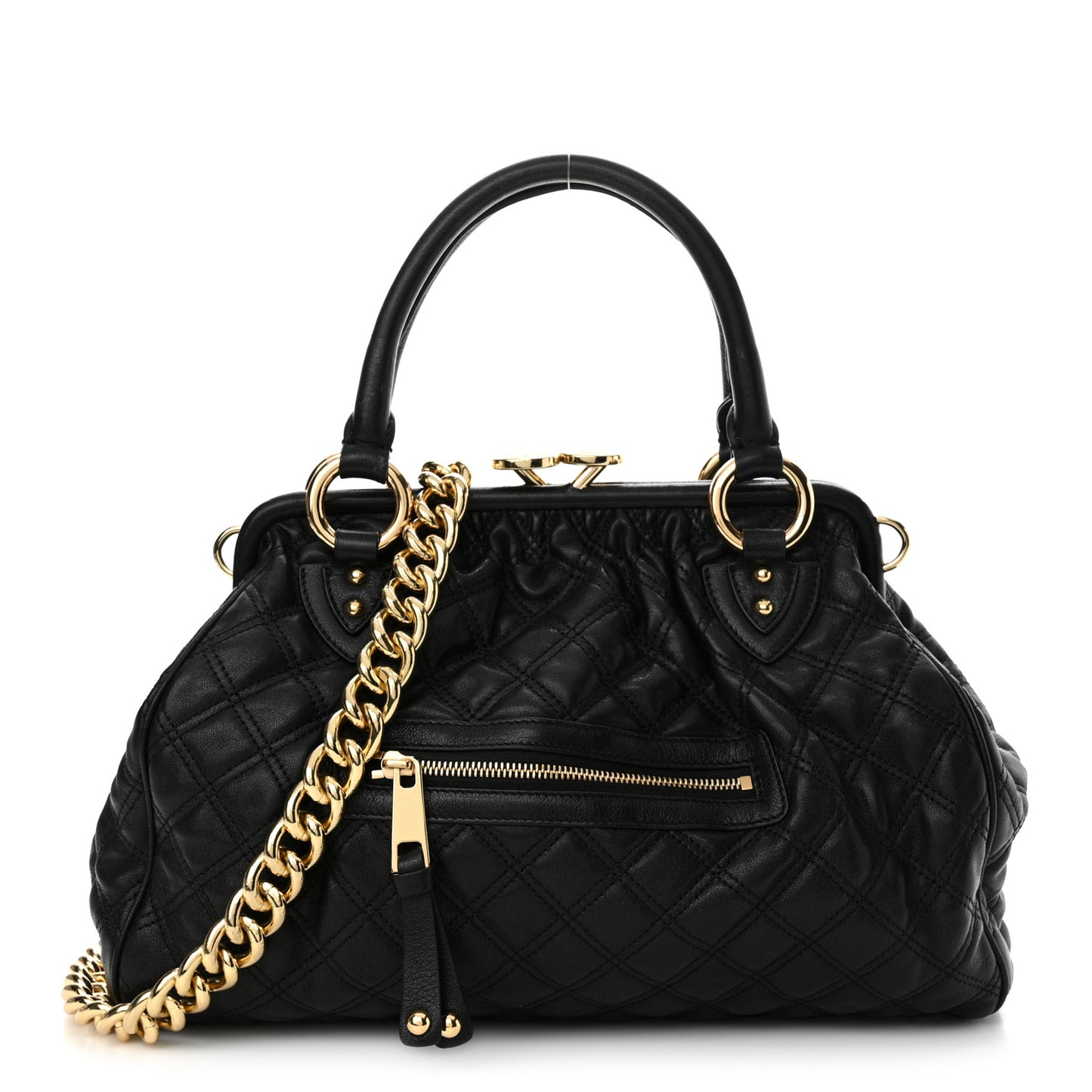 Calfskin Quilted Stam Black