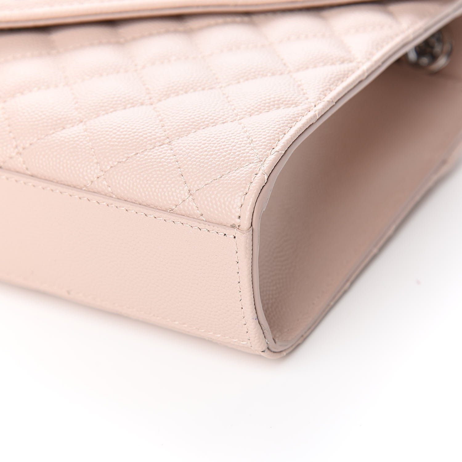 Saint Laurent Grain De Poudre Textured Mixed Matelasse Medium Triquilt Monogram Satchel Marble Pink 8 of 9