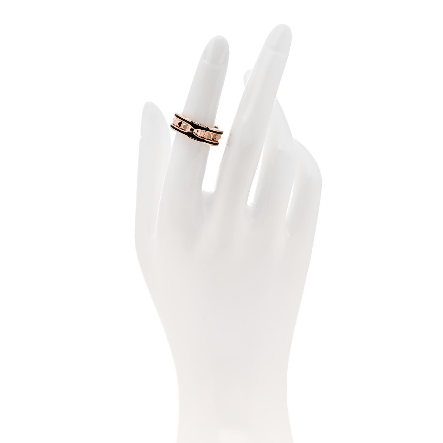 Bulgari 18K Rose Gold Black Ceramic B.Zero1 Rock One-Band Ring 50 5.25 2 of 6