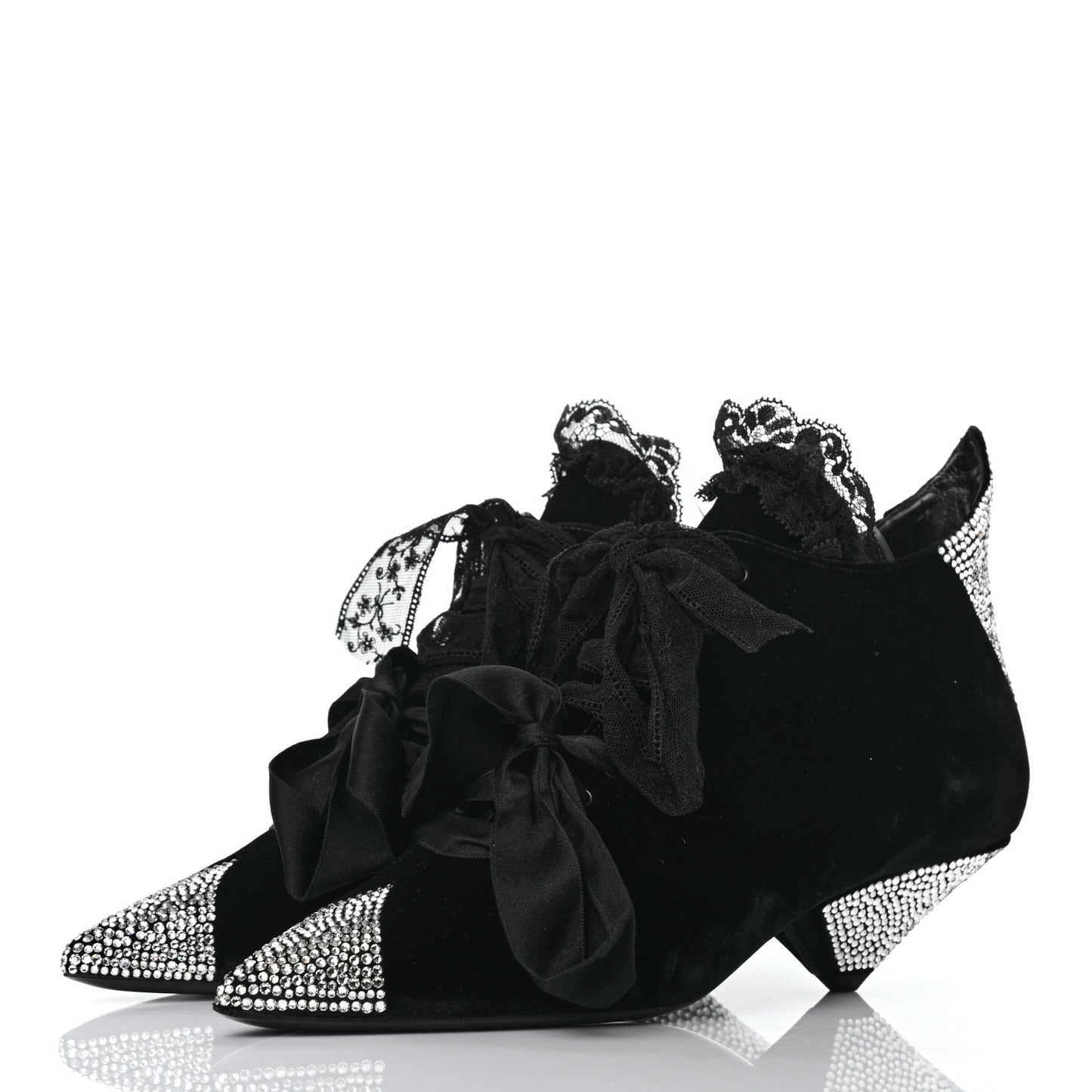 Velluto Master Crystal Embellished Blaze 45 La Strass Ankle Boots 40 Black