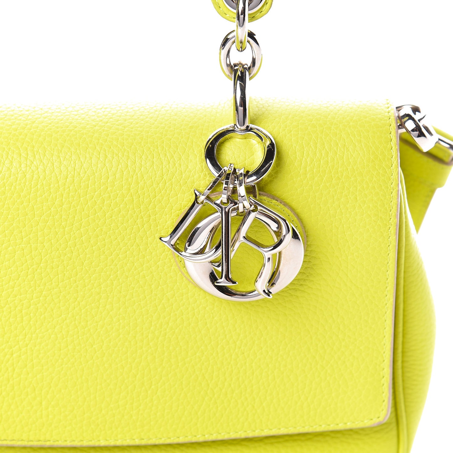 Smooth Calfskin Mini Be Dior Flap Vert Acide
