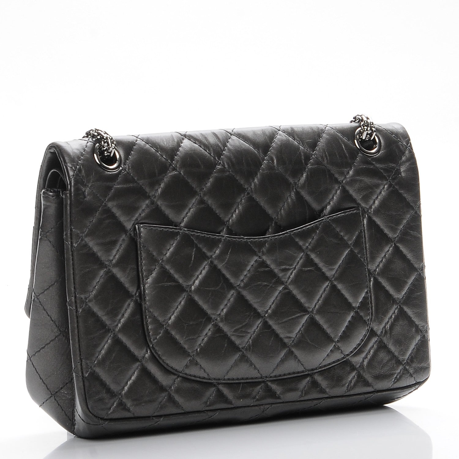Chanel Metallic Aged Calfskin Quilted 2.55 Reissue 226 Flap Dark Silver 3 of 9