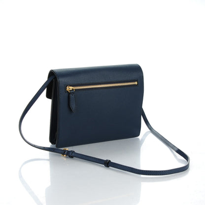 Burberry Derby Calfskin House Check Small Macken Crossbody Bag Ink Blue 3 of 7