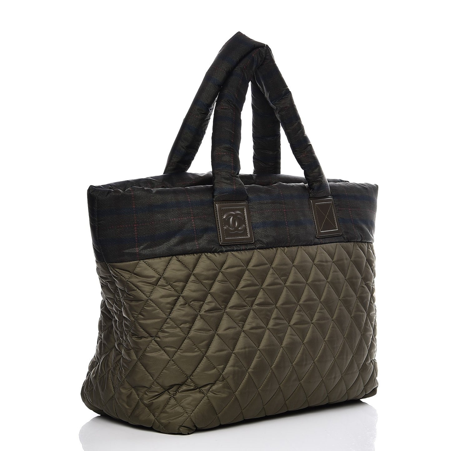 Nylon Quilted Large Coco Cocoon Tote Khaki