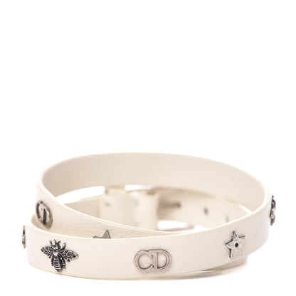 Christian Dior Calfskin Bee Double Bracelet White 1 of 9