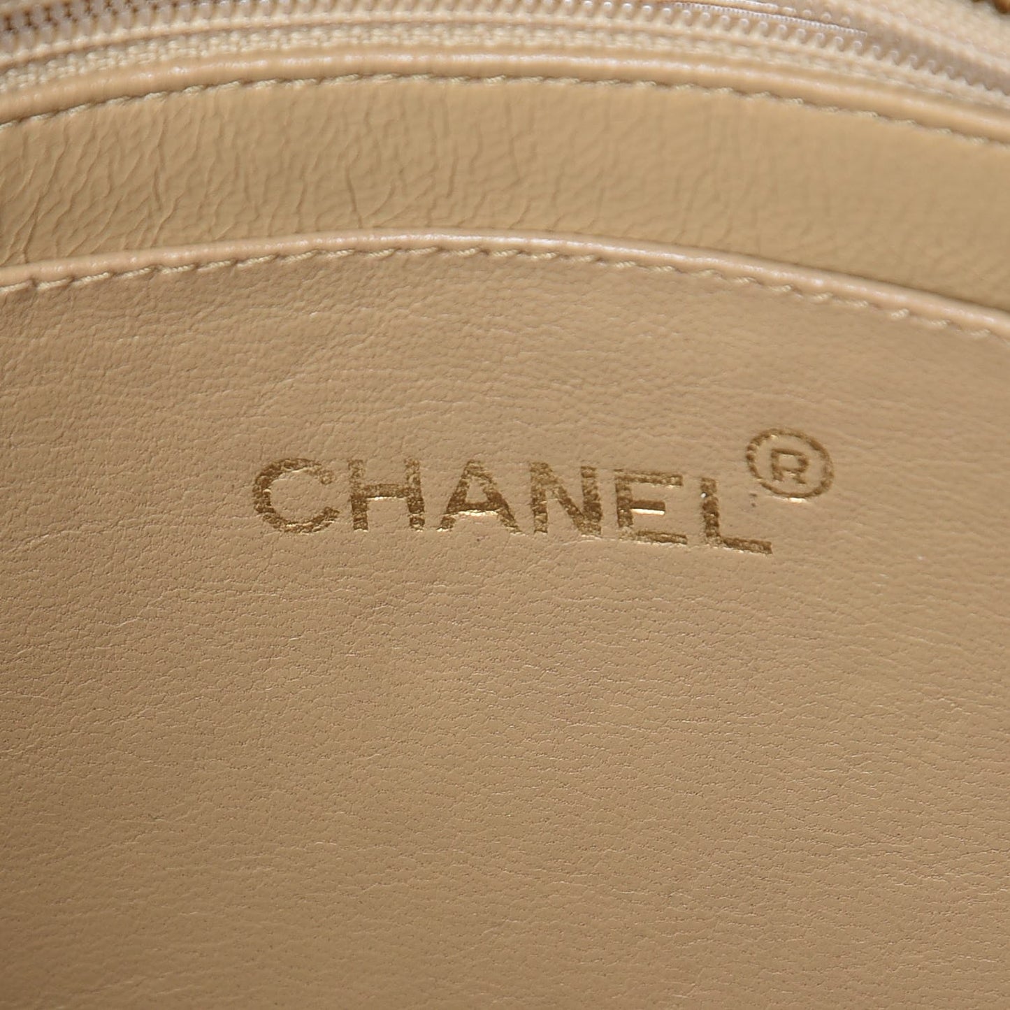 Lambskin Quilted Shoulder Bag Beige
