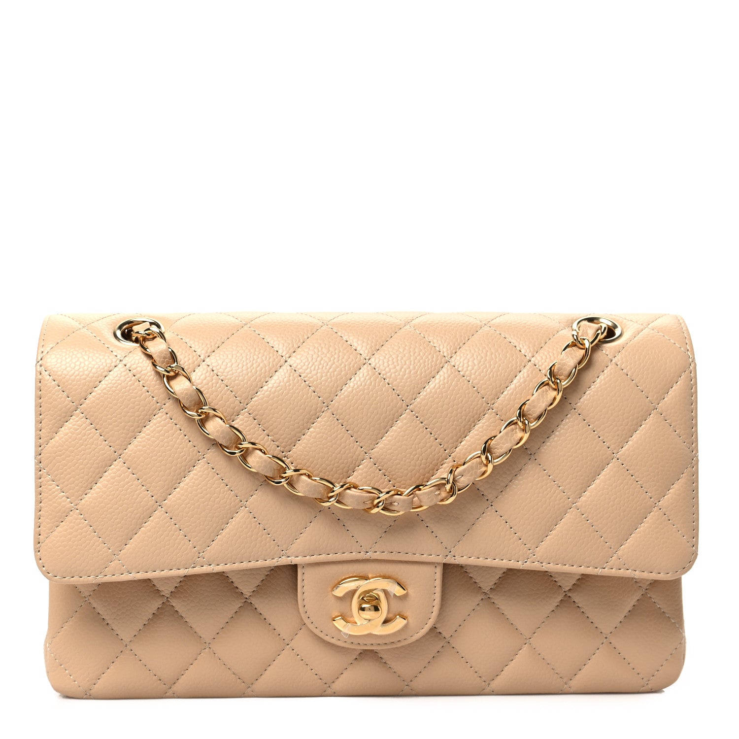 Chanel Caviar Quilted Medium Double Flap Beige Clair 1 of 8