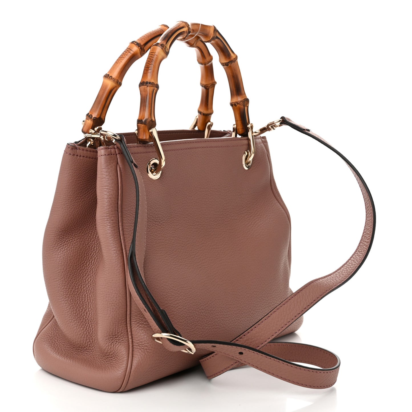 Calfskin Small Bamboo Shopper Tote Camelia
