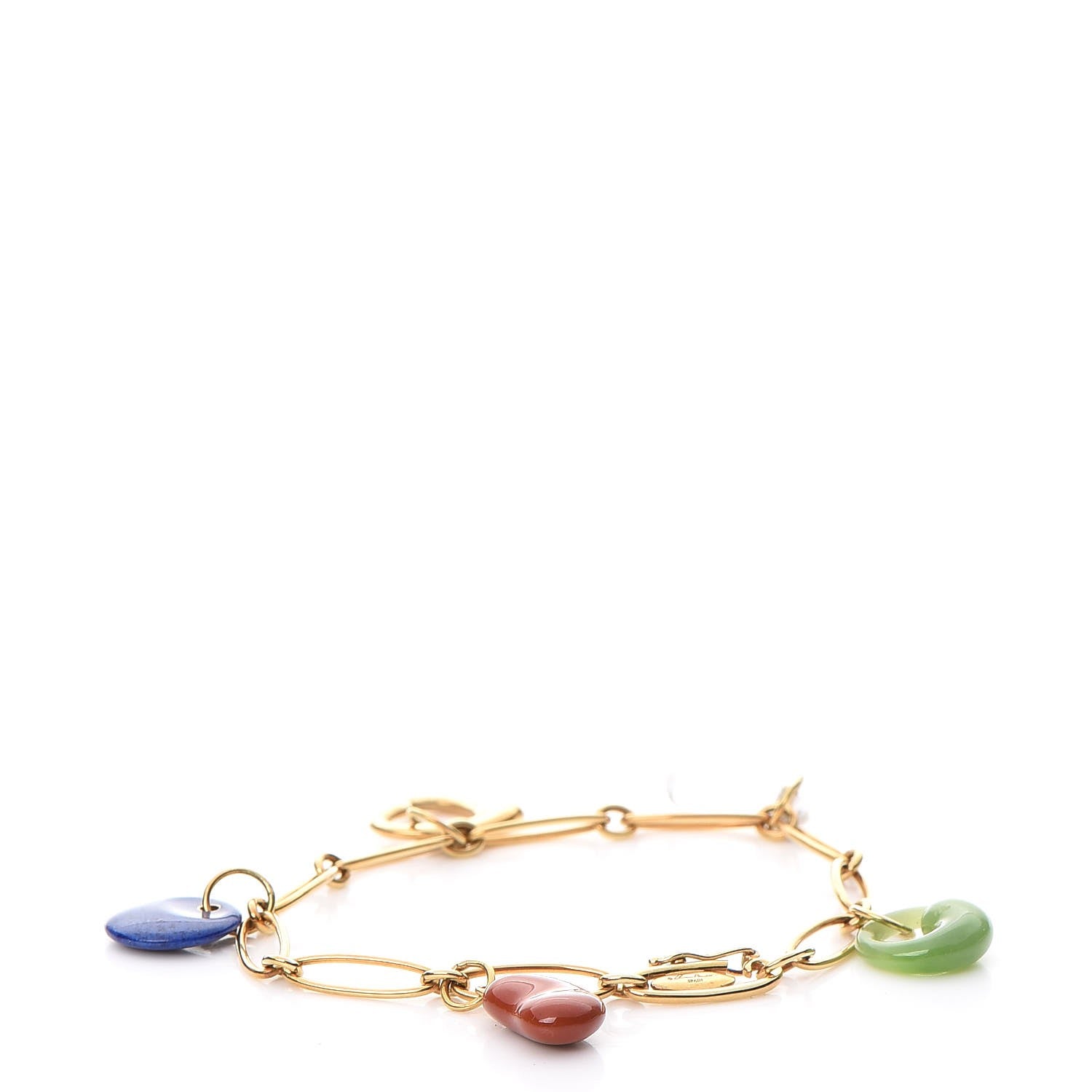 Tiffany 18K Yellow Gold Elsa Peretti Five Stone Charm Bracelet 3 of 8