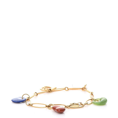Tiffany 18K Yellow Gold Elsa Peretti Five Stone Charm Bracelet 3 of 8